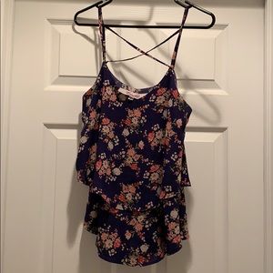 Blue flowered top size medium